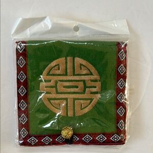 New Embroidered Chinese Character Longevity Fabric Wallet
